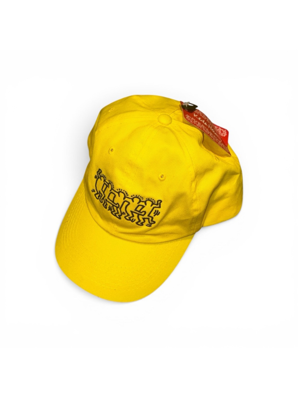 Keith Haring Yellow Black Graphic Dad Hat One Size